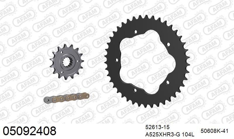 525XHR3 104 MRS (RIVET) GOLD & SPROCKETS
