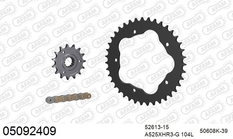 525XHR3 104 MRS (RIVET) GOLD & SPROCKETS