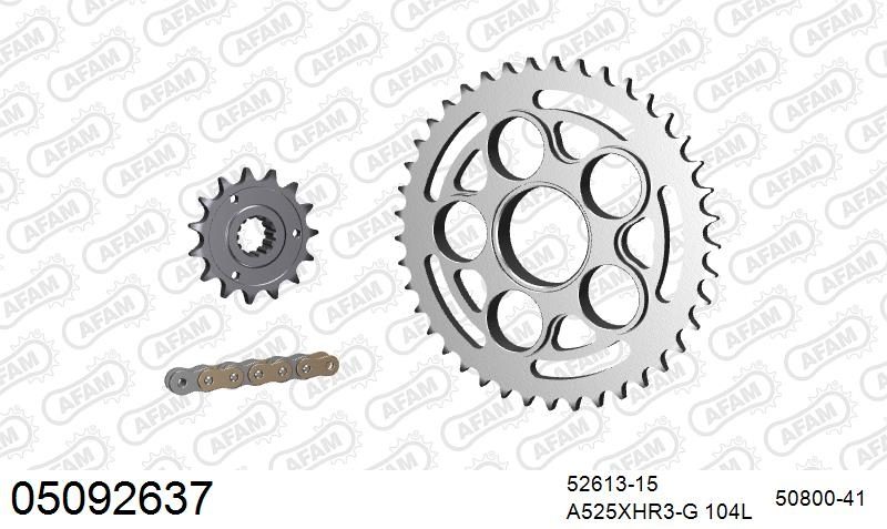 525XHR3 104 MRS (RIVET) GOLD & SPROCKETS