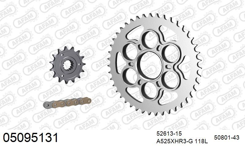 525XHR3 118 MRS (RIVET) GOLD & SPROCKETS