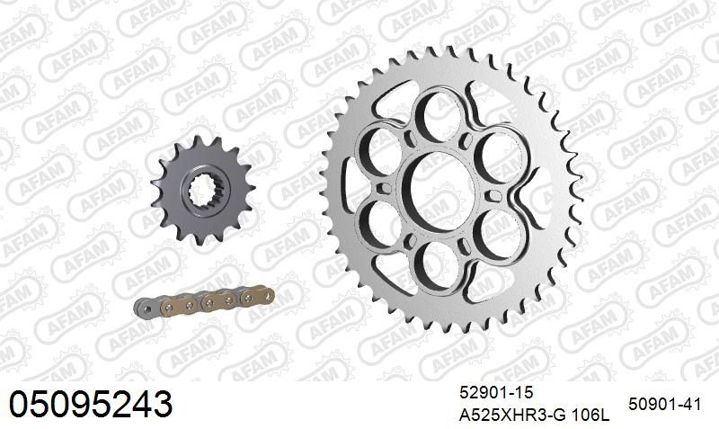 525XHR3 106 MRS (RIVET) GOLD & SPROCKETS