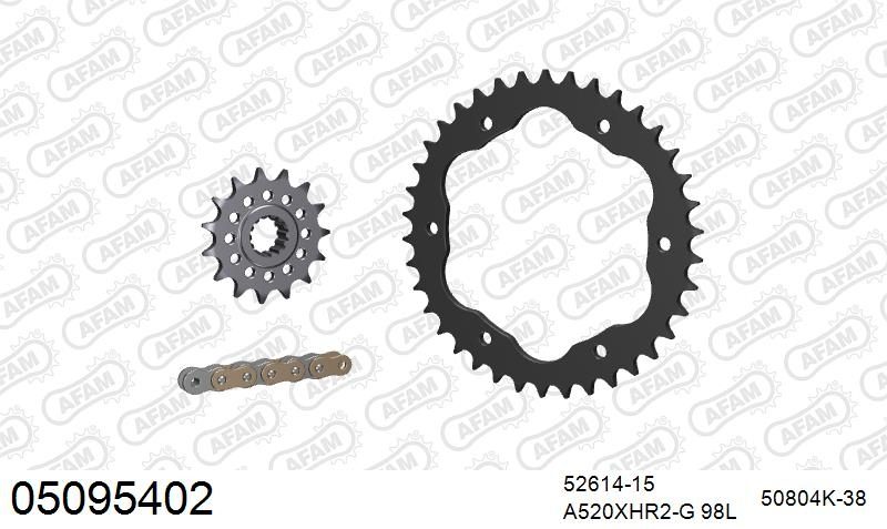 520XHR2 98 MRS (RIVET) GOLD & SPROCKETS