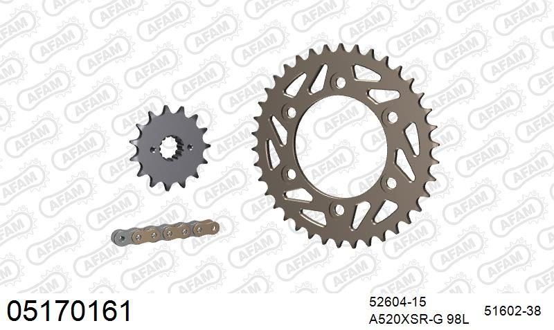 520XMR3 98 MRS (RIVET) & SPROCKETS