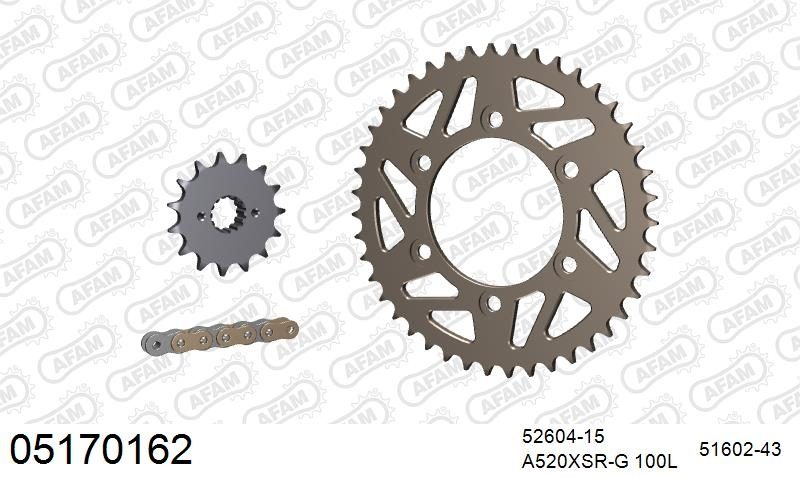 520XMR3 100 MRS (RIVET) & SPROCKETS