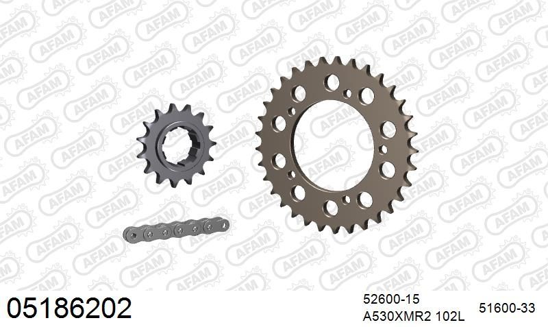 530XMR3 102 MRS (RIVET) & SPROCKETS