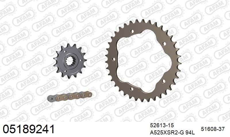 525XSR2 94 MRS (RIVET) GOLD & SPROCKETS