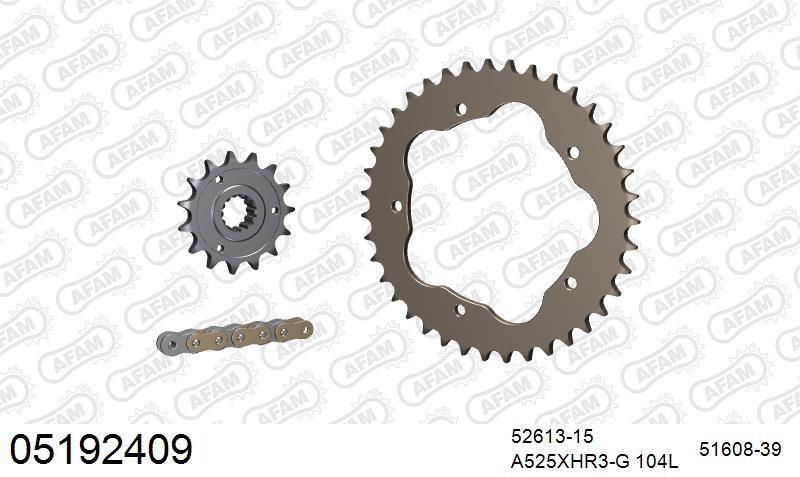 525XHR3 104 MRS (RIVET) GOLD & SPROCKETS