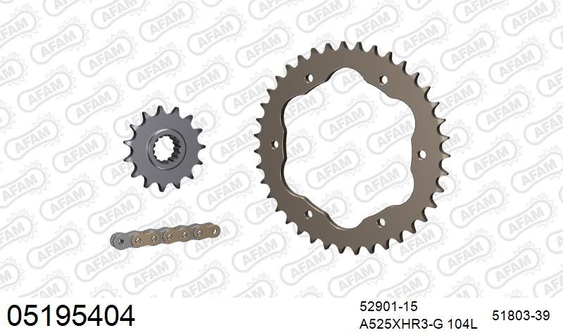 525XHR3 104 MRS (RIVET) GOLD & SPROCKETS