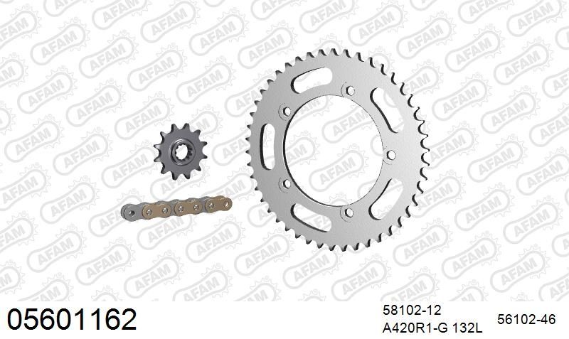 420R1 132 AR (CLIP) GOLD & SPROCKETS