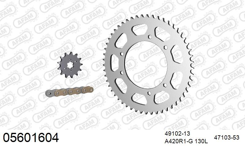 420R1 130 AR (CLIP) GOLD & SPROCKETS
