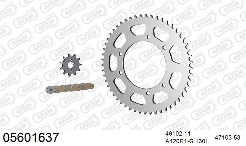 420R1 130 AR (CLIP) GOLD & SPROCKETS