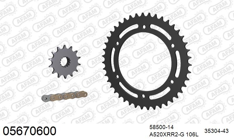 520XMR3 106 MRS (RIVET) & SPROCKETS