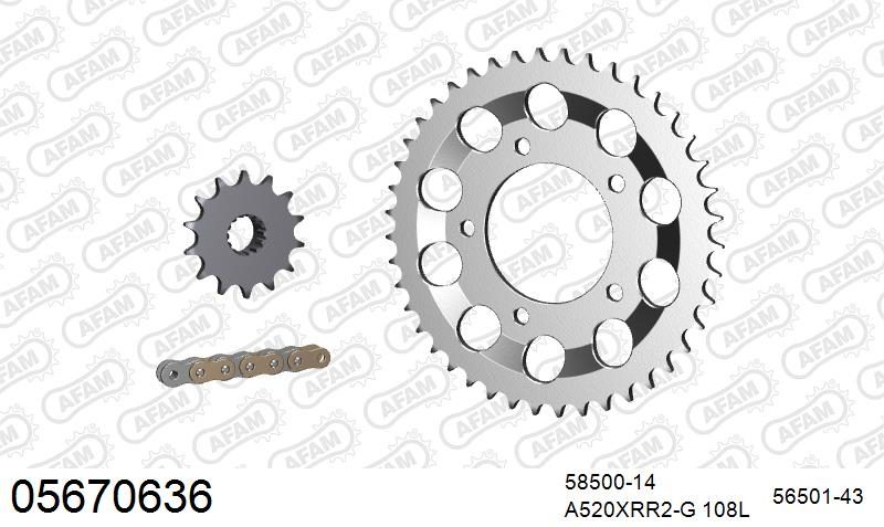 520XMR3 108 MRS (RIVET) & SPROCKETS
