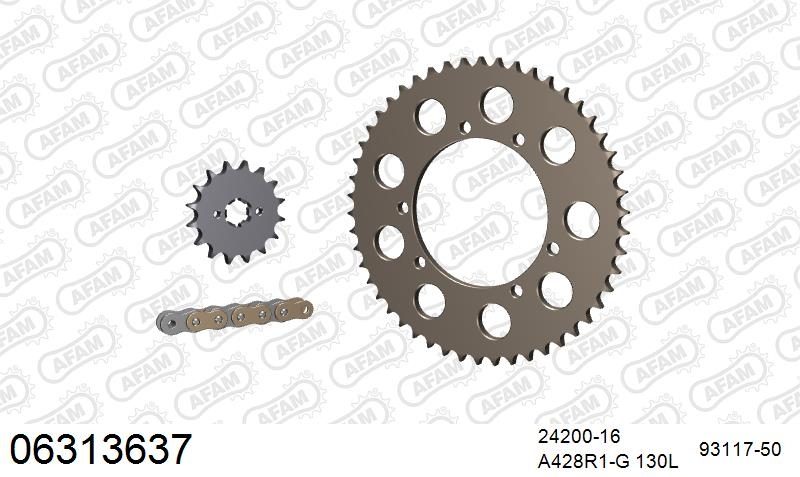 428R1 130 AR (CLIP) GOLD & SPROCKETS