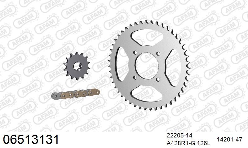 428R1 126 AR (CLIP) GOLD & SPROCKETS