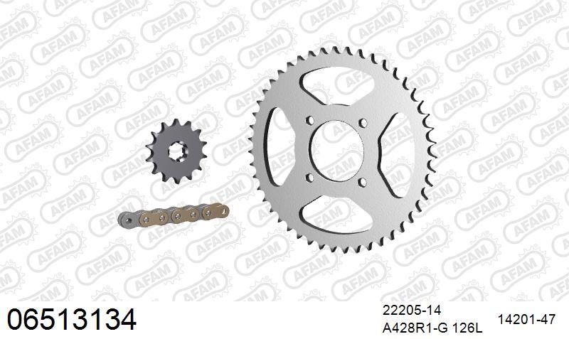 428R1 126 AR (CLIP) GOLD & SPROCKETS