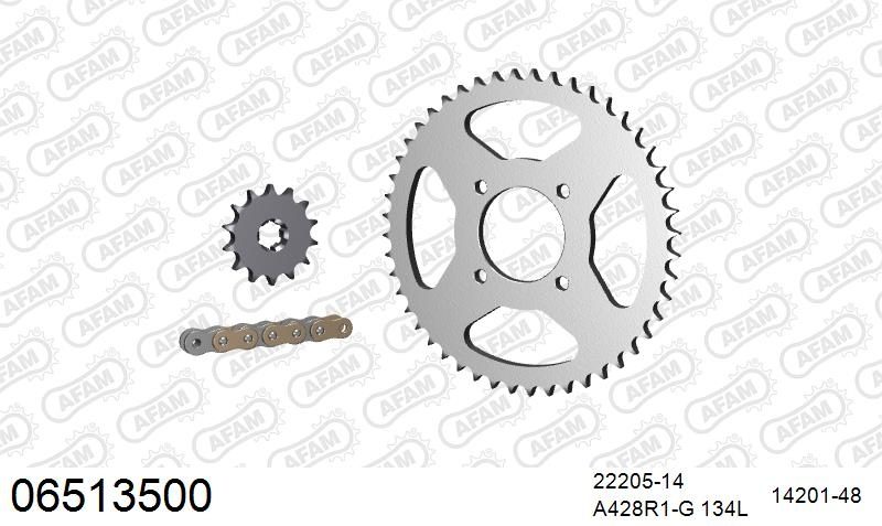 428R1 134 AR (CLIP) GOLD & SPROCKETS