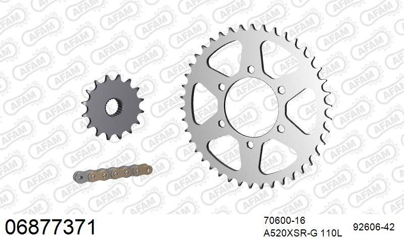 520XSR 110 MRS (RIVET) GOLD & SPROCKETS