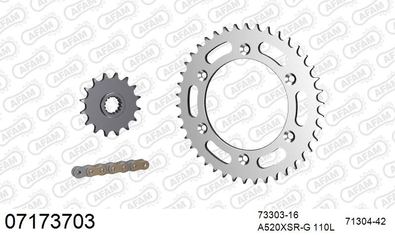 520XSR 110 MRS (RIVET) GOLD & SPROCKETS