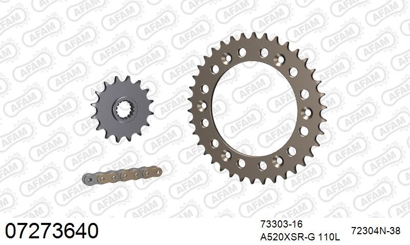 520XSR 110 MRS (RIVET) GOLD & SPROCKETS