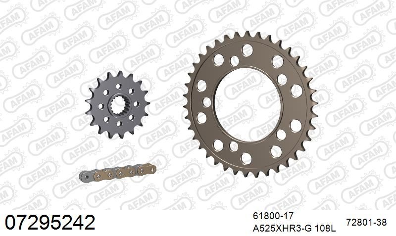 525XHR3 108 MRS (RIVET) GOLD & SPROCKETS