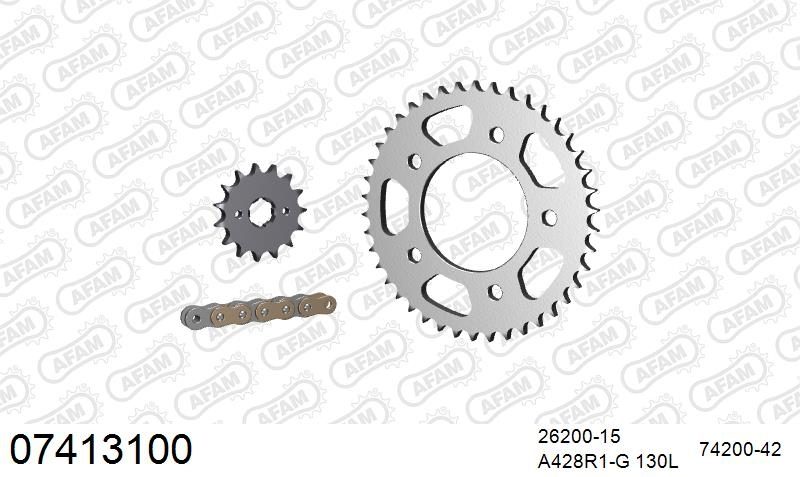 428R1 130 AR (CLIP) GOLD & SPROCKETS