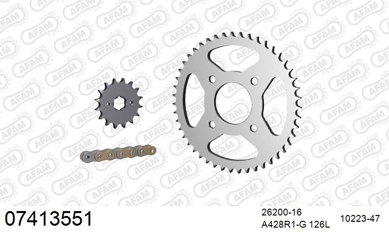 428R1 126 AR (CLIP) GOLD & SPROCKETS