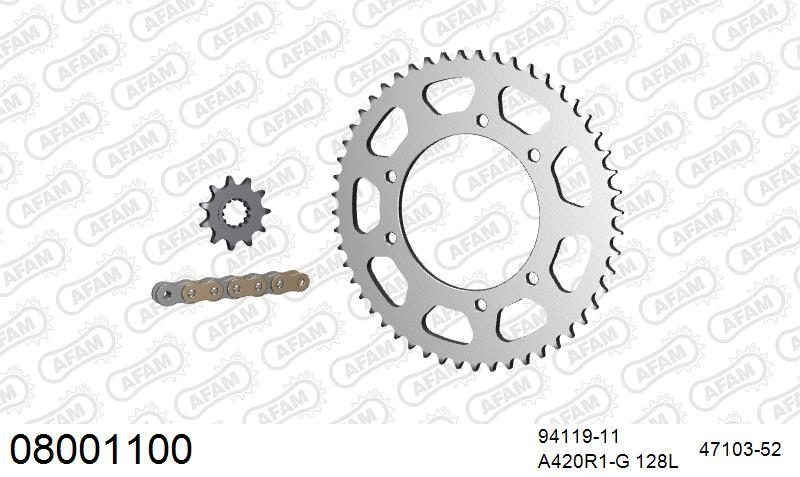 420R1 128 AR (CLIP) GOLD & SPROCKETS