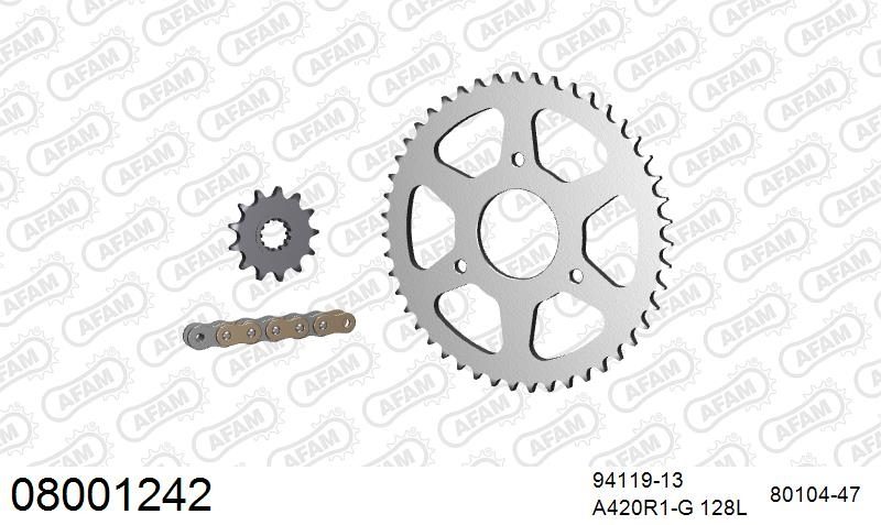 420R1 128 AR (CLIP) GOLD & SPROCKETS