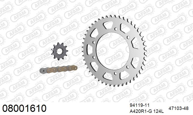 420R1 124 AR (CLIP) GOLD & SPROCKETS