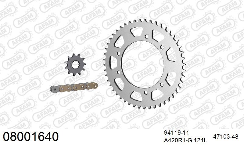 420R1 124 AR (CLIP) GOLD & SPROCKETS