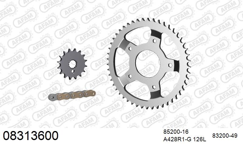 428R1 126 AR (CLIP) GOLD & SPROCKETS