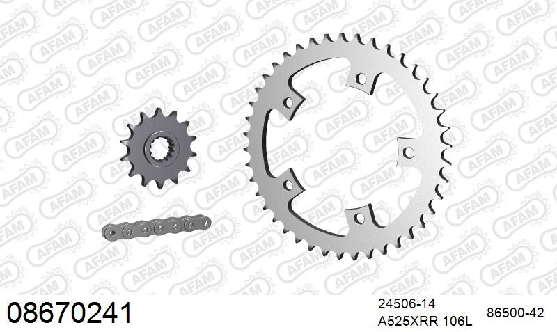 525XMR3 106 MRS (RIVET) & SPROCKETS