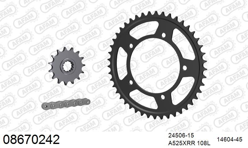 525XMR3 108 MRS (RIVET) & SPROCKETS