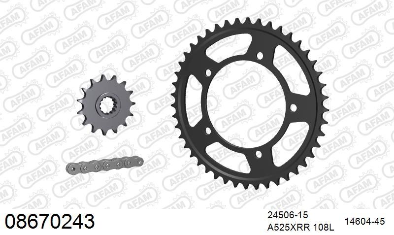 525XMR3 108 MRS (RIVET) & SPROCKETS