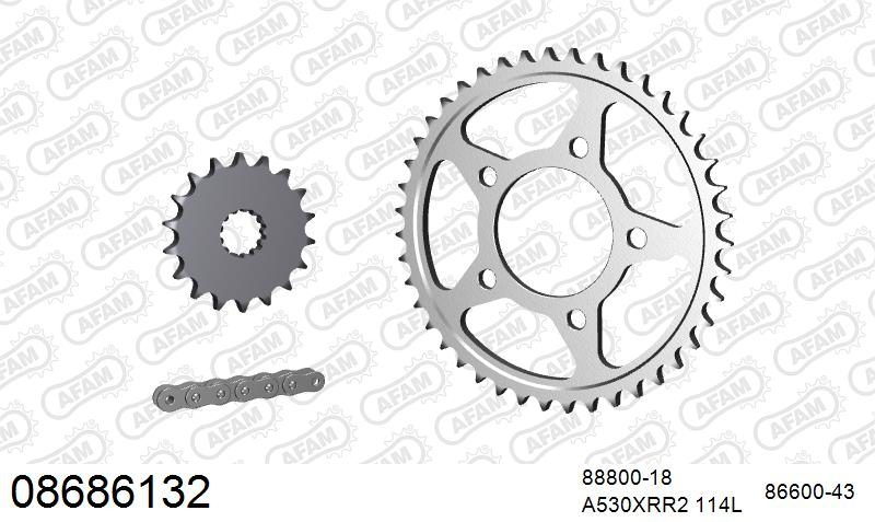 530XMR3 114 MRS (RIVET) & SPROCKETS