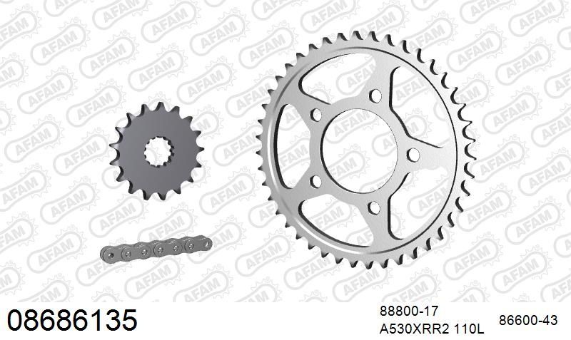 530XMR3 110 MRS (RIVET) & SPROCKETS
