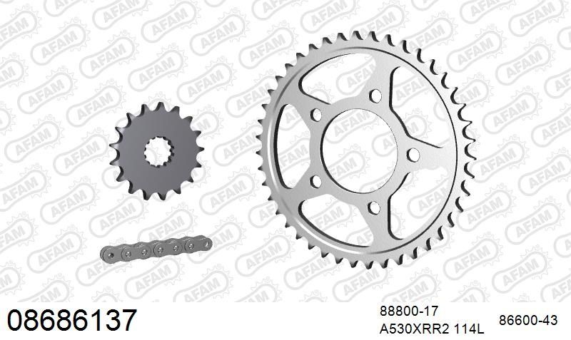 530XMR3 114 MRS (RIVET) & SPROCKETS