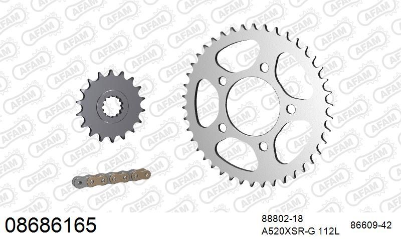 520XSR 112 MRS (RIVET) GOLD & SPROCKETS