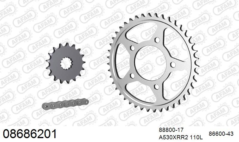 530XMR3 110 MRS (RIVET) & SPROCKETS