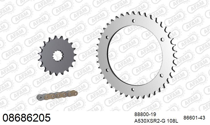 530XSR2 108 MRS (RIVET) GOLD & SPROCKETS