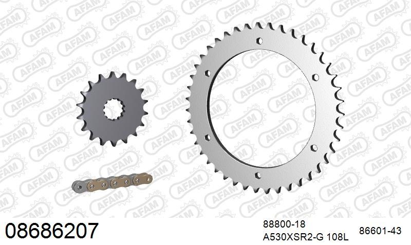 530XMR3 108 MRS (RIVET) & SPROCKETS