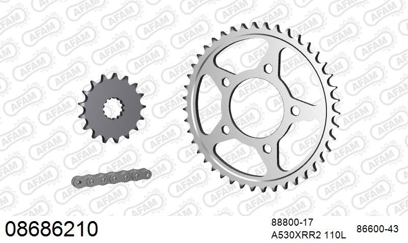 530XMR3 110 MRS (RIVET) & SPROCKETS