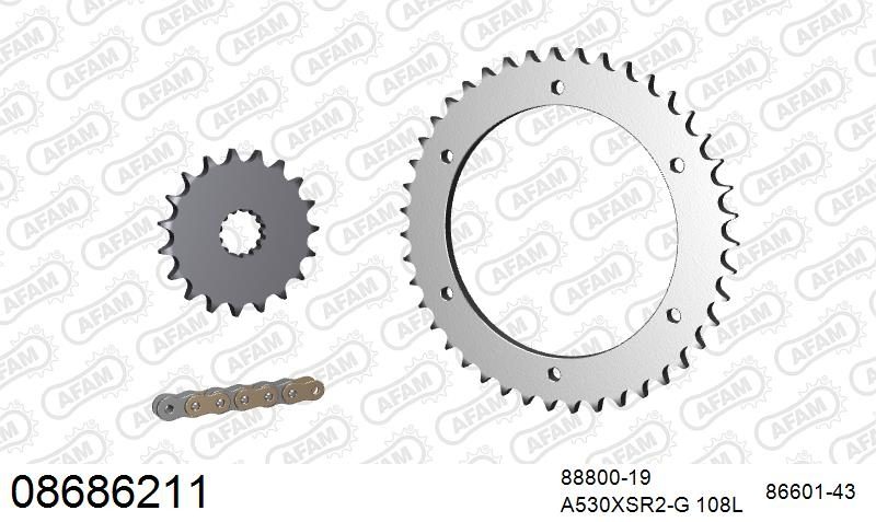 530XSR2 108 MRS (RIVET) GOLD & SPROCKETS