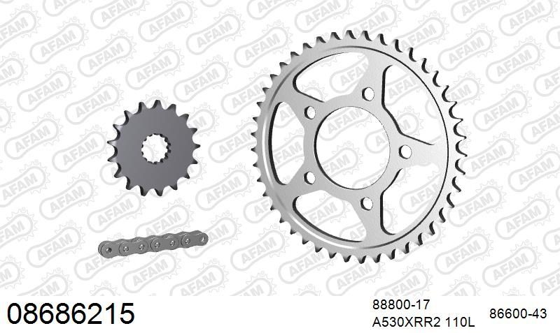 530XMR3 110 MRS (RIVET) & SPROCKETS