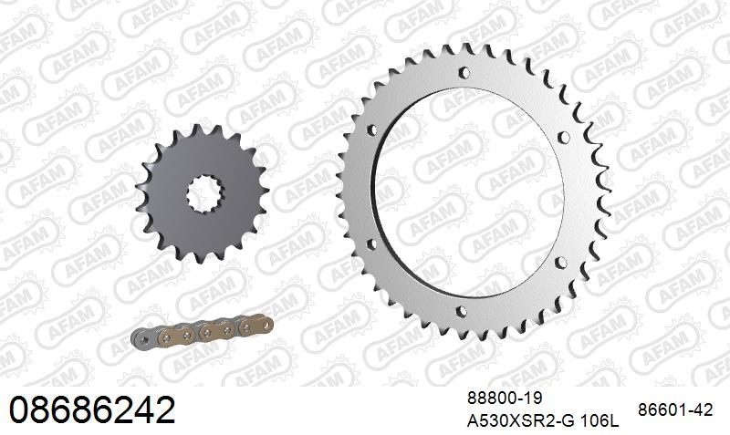 530XSR2 106 MRS (RIVET) GOLD & SPROCKETS