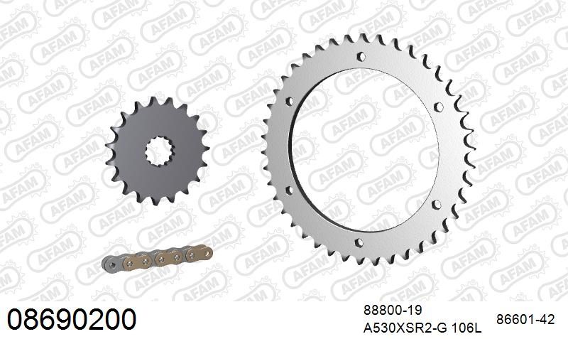 530XSR2 106 MRS (RIVET) GOLD & SPROCKETS