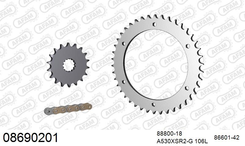 530XSR2 106 MRS (RIVET) GOLD & SPROCKETS