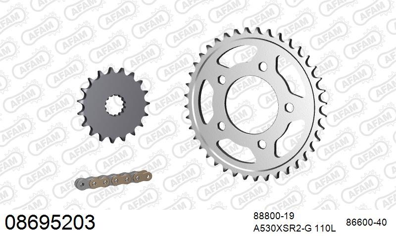 530XSR2 110 MRS (RIVET) GOLD & SPROCKETS