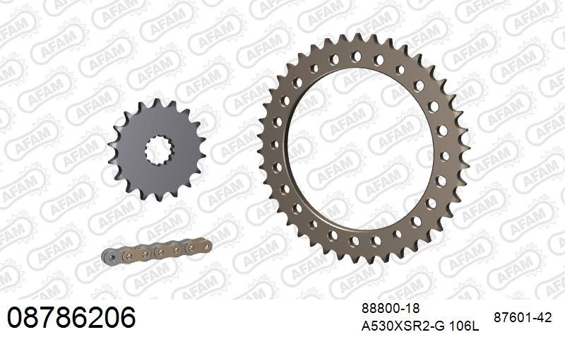 530XSR2 106 MRS (RIVET) GOLD & SPROCKETS